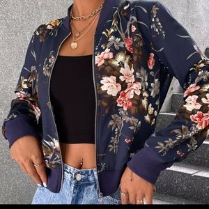 Floral print bomber jacket